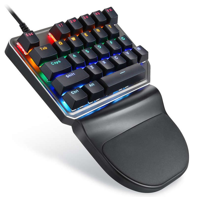 Motospeed K27 One-handed Mechanical Keyboard 27 Keys Wired Gaming Keyboard LED Mixed Light Effect Me