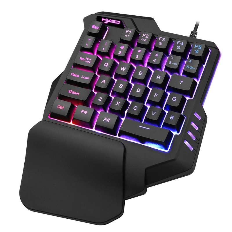 HXSJ G92 One Hand Keyboard 35 Key Single Hand Membrane Mini 35 Keys Gaming Keyboard with RGB Backlit