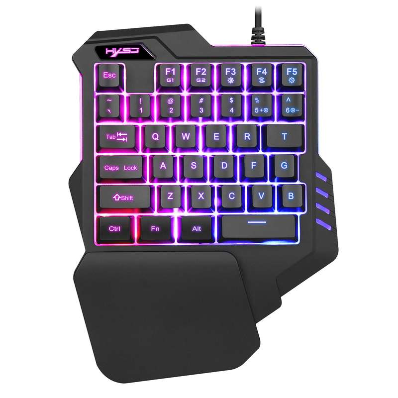 HXSJ G92 One Hand Keyboard 35 Key Single Hand Membrane Mini 35 Keys Gaming Keyboard with RGB Backlit