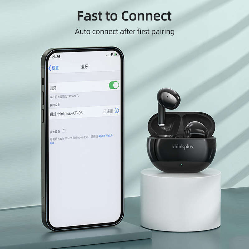 Lenovo thinkplus XT93 Wireless BT Headphones with Mic Hi-Fi Stereo Sound Noise Reduction HD Call Sma