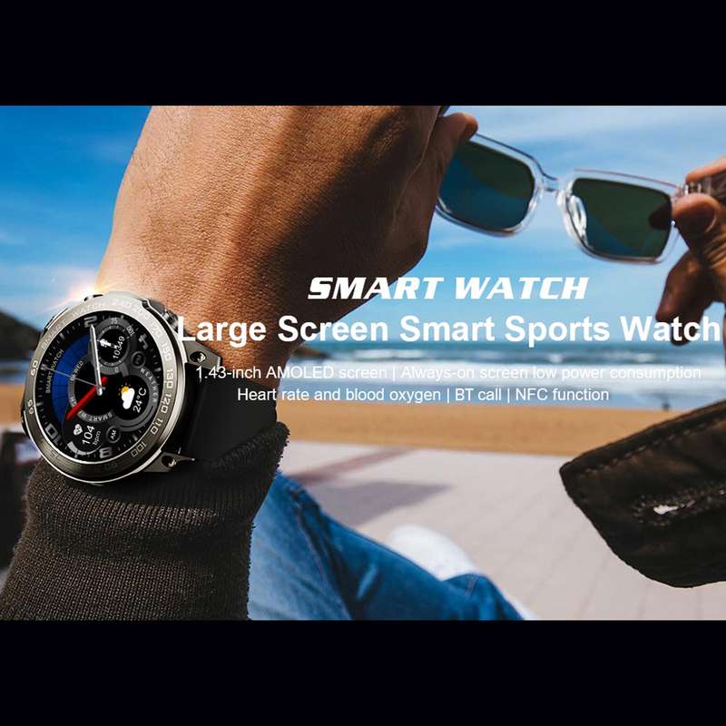DM50 1.43inch smartwatch HD Color Touchscreen BT Calling Multiple Sports Modes IP68 Waterproof Fitne