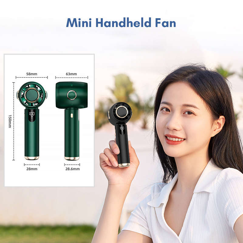 Mini Portable Fan Handheld Fan Rechargeable Small Desk Fan 5 Speeds Battery Operated Fan Low Noise w