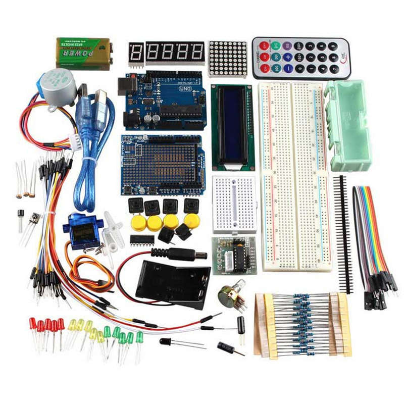 R3 UNO Learning Kit Compatible with Arduino With Stepper Motor 1602LCD Sensors Servo Breadboard Jump
