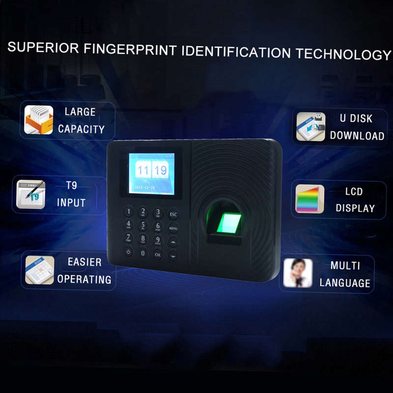 Fingerprint Time Attendance Machine Black