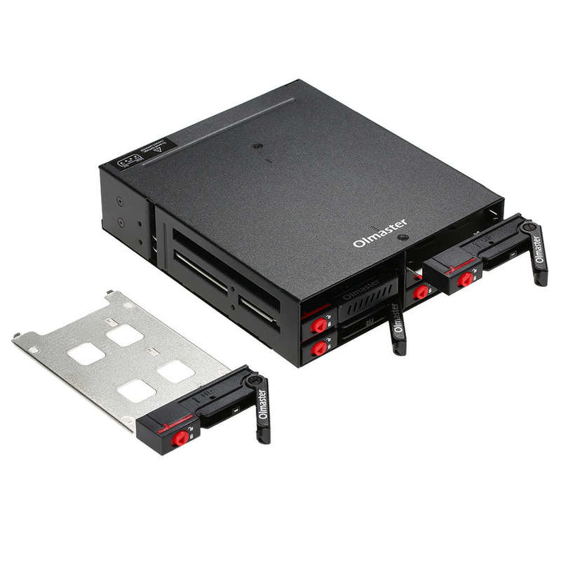 OImaster 6 Bays Mobile Backplane Support 2.5'' SATA HDD SSD Hard Drive with Cooling Fan Locker Hot-s