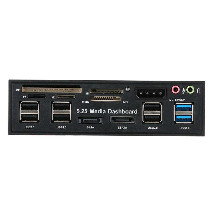 Multi-Function USB 3.0 Hub eSATA SATA Port Internal Card Reader PC Dashboard Media Front Panel Audio