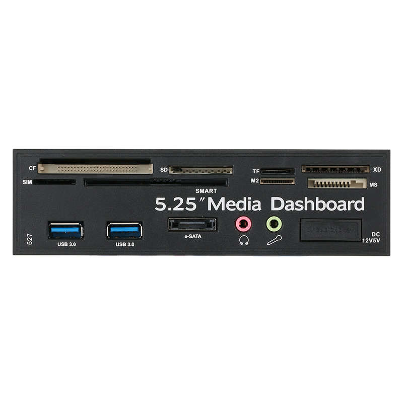 Multi-Function USB 3.0 Hub eSATA Port Internal Card Reader PC Dashboard Media Front Panel Audio for