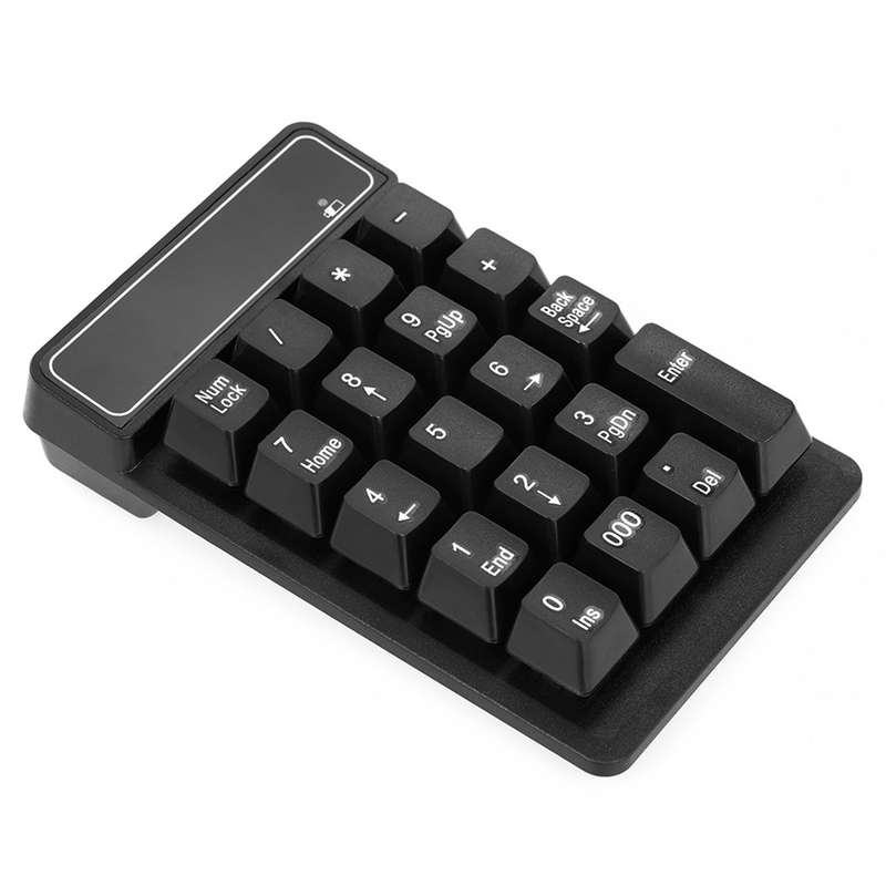 2.4Ghz Wireless Numeric Keypad Mechanical Feel Number Pad Keyboard 19 Keys w/ USB Receiver Water-pro