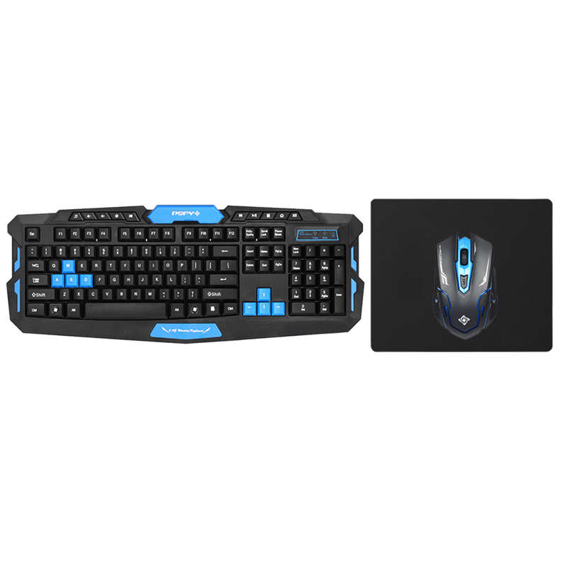 DSFY 2.4GHz Wireless Gaming Keyboard Mouse Combo 19 Keys Anti-ghosting Adjustable DPI USB Receiver A
