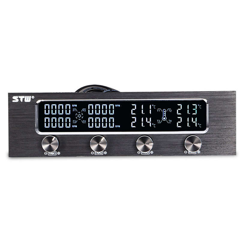 Sunshine-tipway STW Multi-Function PC CPU 4 Channel Fan Controller Speed Control Adjuster LCD Coolin