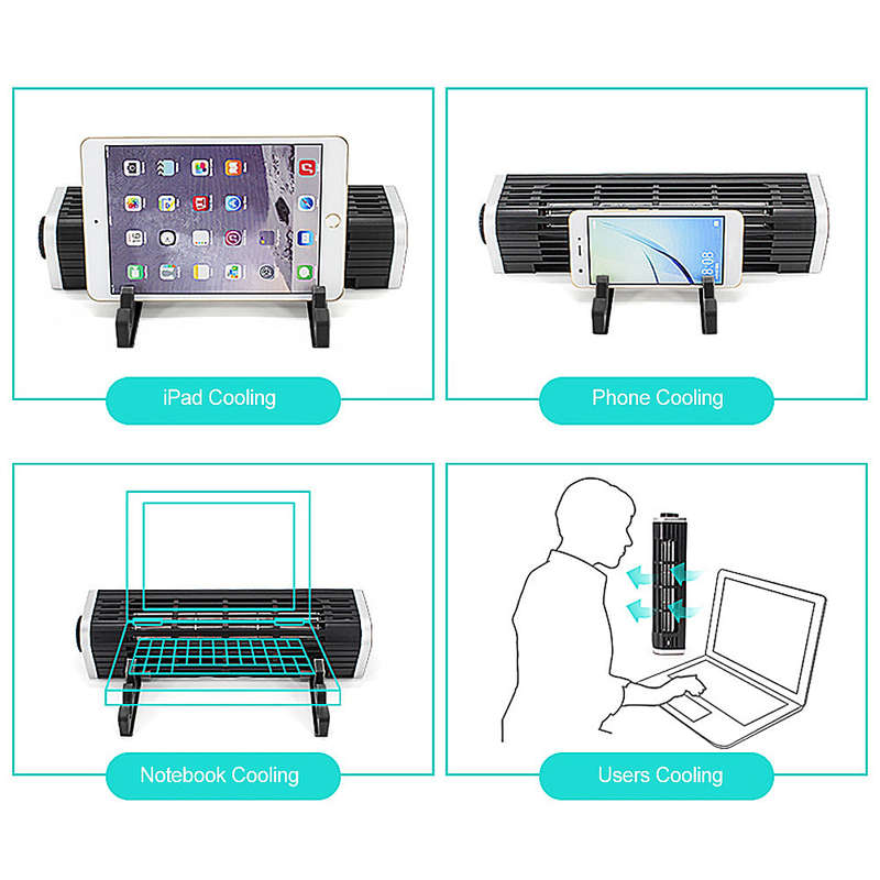 Olmaster CF-1691 USB Cooling Fan Laptop Pad Stand Fan Notebook Computer Phone Cooler Horizontal Axis