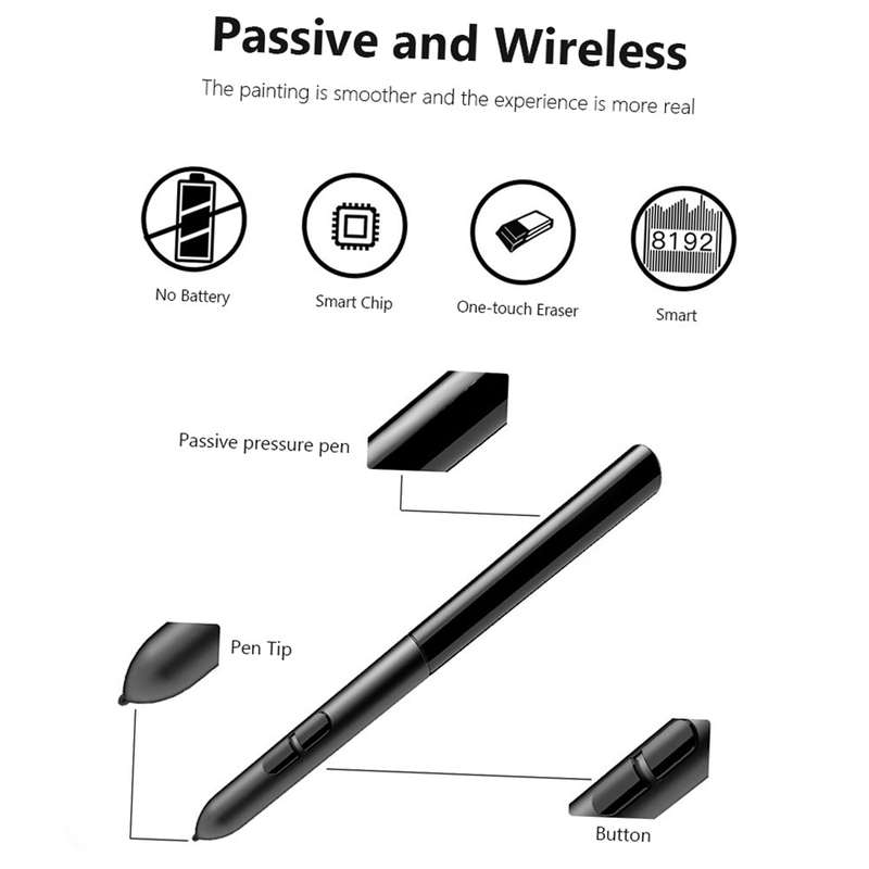 VEIKK S640 Digital Graphics Drawing Tablet 6*4 inch Pen Tablet with 8192 Levels Pressure Passive Pen