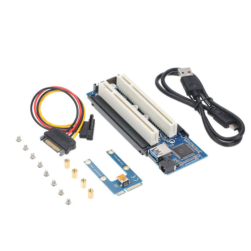 Mini PCI-E to PCI Adapter Card mPCI-E to PCI Riser Adapter with SATA Power Cable Expansion Card with