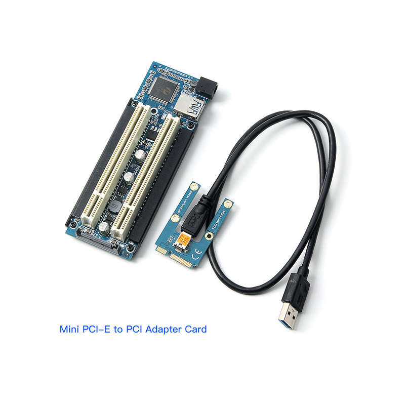 Mini PCI-E to PCI Adapter Card mPCI-E to PCI Riser Adapter with SATA Power Cable Expansion Card with