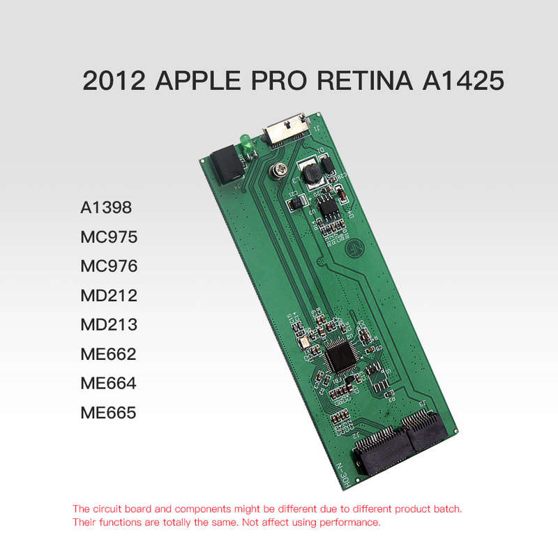 SSD Enclosure for 2012 APPLE PRO RETINA A1425 A1398 MC975 MC976 USB3.0 Hard Drive Disk Silver