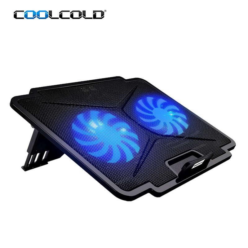 COOLCOLD K24 Laptop Cooler Ultra-Thin Portable Adjustable Folding Ventilator USB 2 Cooling Fans Note