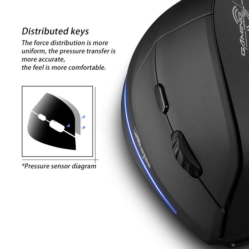 F-35 Mouse Wireless Vertical Mouse Ergonomic Rechargeable 2400 DPI Optional Portable Gaming Mouse fo
