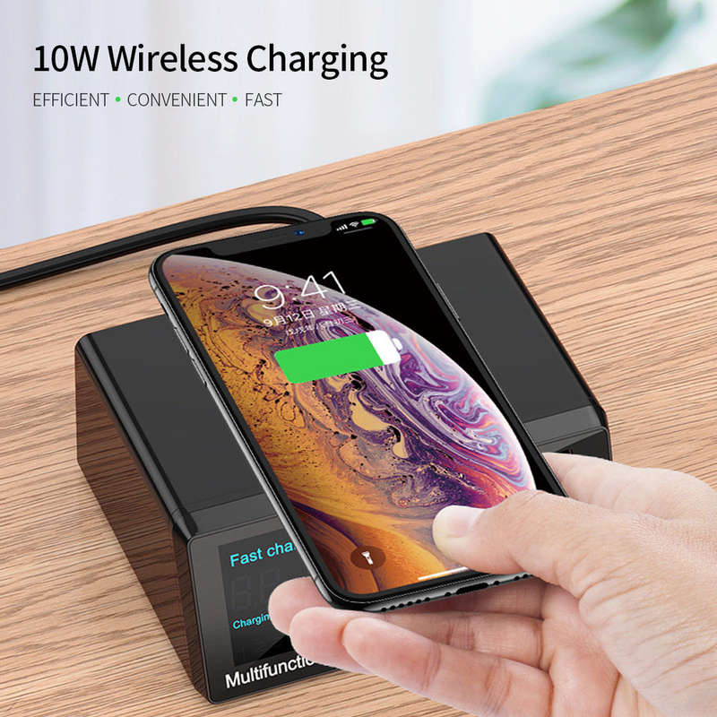 X9 8 Port Wireless USB Charger Quick Charge PD+QC3.0+USB Port Charge Station with LED Display  for P