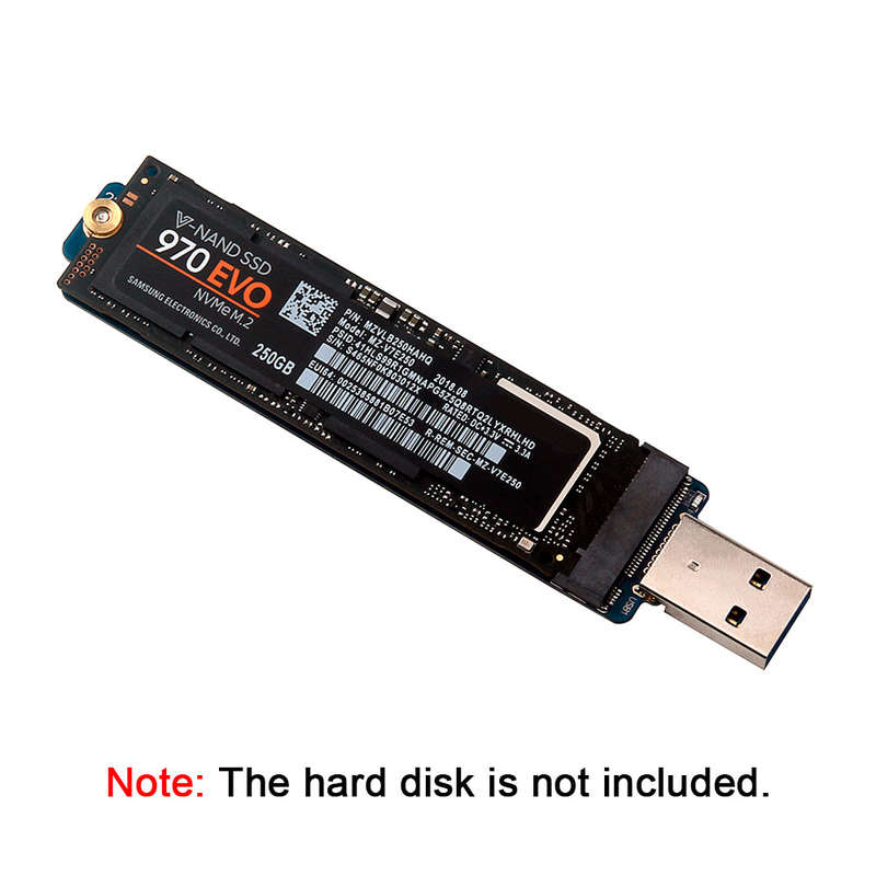 M.2 NVME to USB 3.0 Adapter M2 NGFF PCIE SSD Adapter Card Portable Hard Drive Enclosure Plug & Play