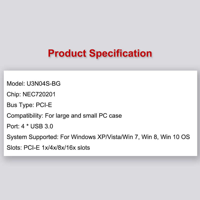 Four Ports USB 3.0 Super Fast 5Gbps PCI-E Expansion Card PCI Express Adapter Converter Card Power Su