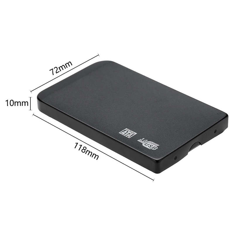 2.5in USB3.0 SATA SSD HDD Hard Drive Box 5Gbps 3TB USB3.0 SATA Portable Hard Drive Box (Black)
