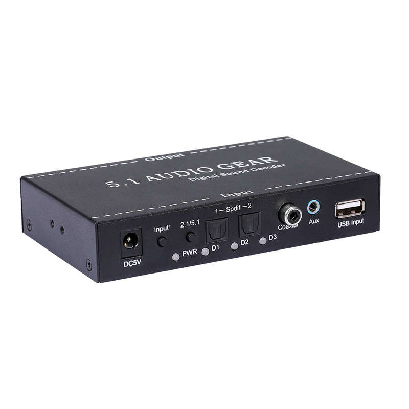 NK-A6L 5.1 Audio Gear Digital Sound Decoder Audio Converter 3.5mm Audio Output Replacement for Dolby