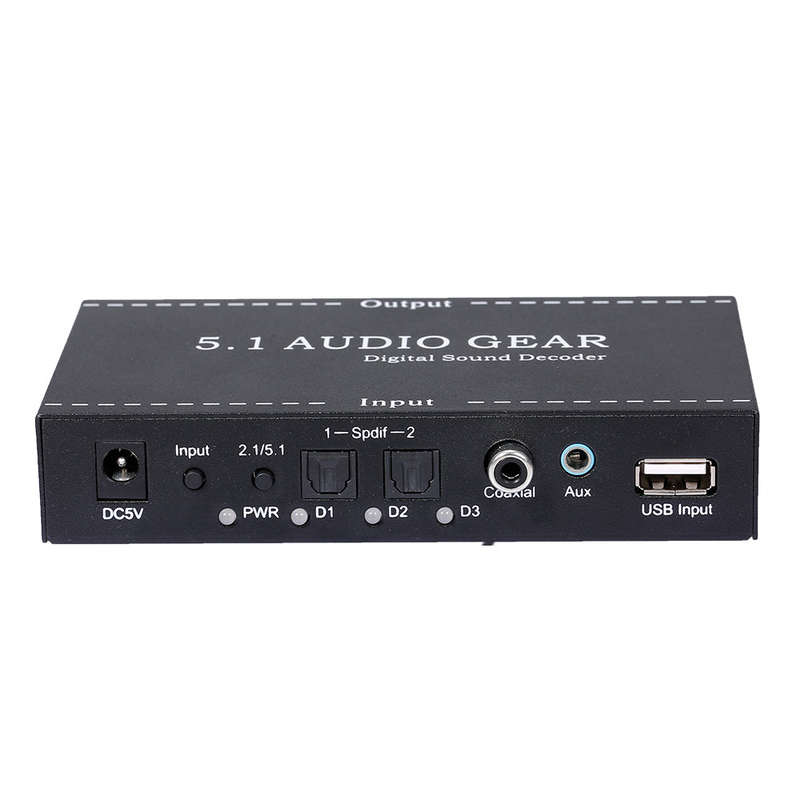 NK-A6L 5.1 Audio Gear Digital Sound Decoder Audio Converter 3.5mm Audio Output Replacement for Dolby