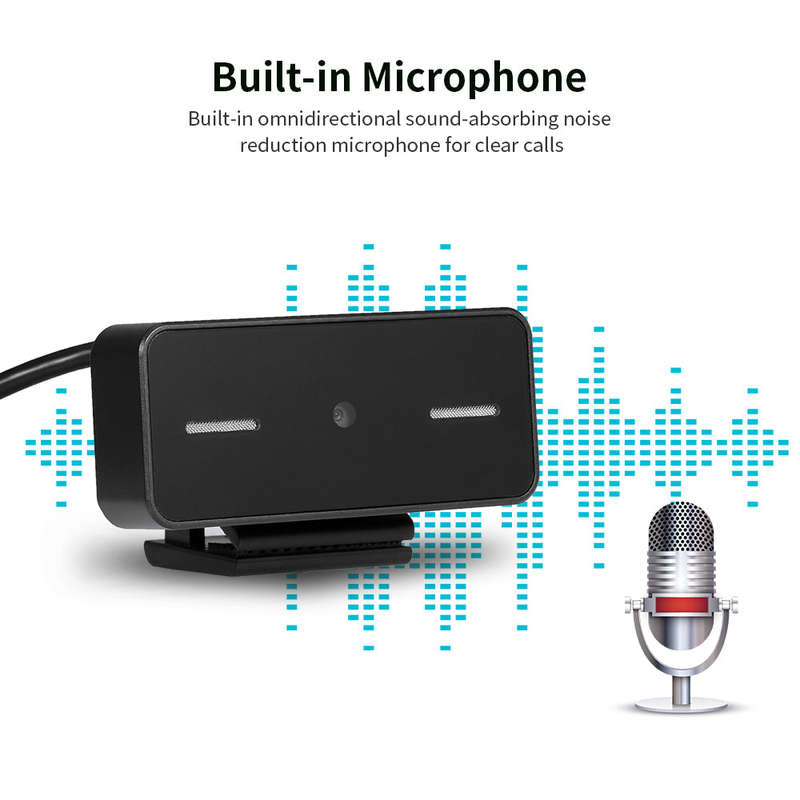 5 Million Pixels USB Camera Auto Focus Webcam Built-in Microphone Drive-free Web Camera for PC Lapto