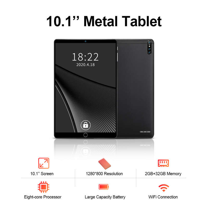 10.1'' Metal Tablet with MT6592 Eight-core Processor 1280*800 Resolution 2GB+32GB Memory Support 2G/