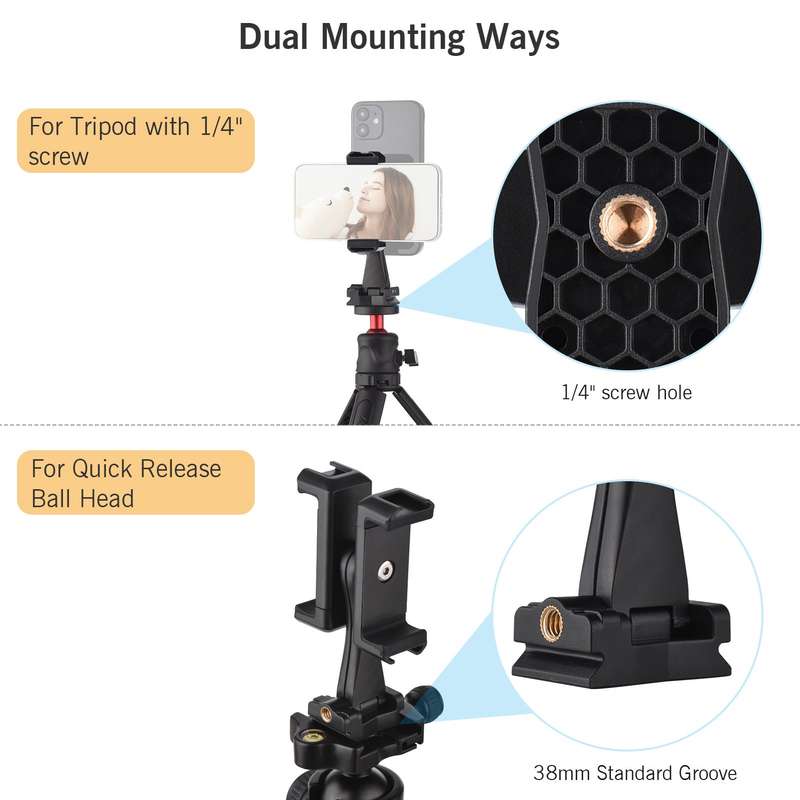 Andoer Multifunctional Smartphone Video Kit Including Universal Phone Tripod Mount with Dual Phone H