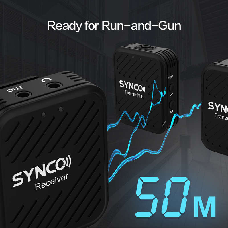 SYNCO G1(A2) 2.4G Wireless Microphone System with 1 Receiver & 2 Transmitters & 2 Lavalier Microphon