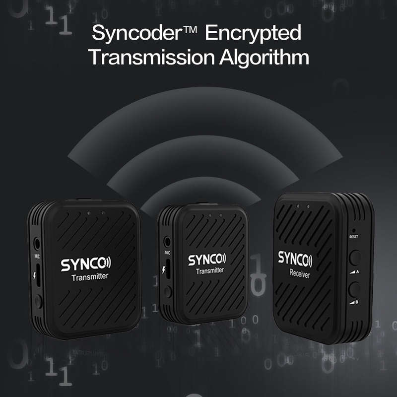 SYNCO G1(A2) 2.4G Wireless Microphone System with 1 Receiver & 2 Transmitters & 2 Lavalier Microphon