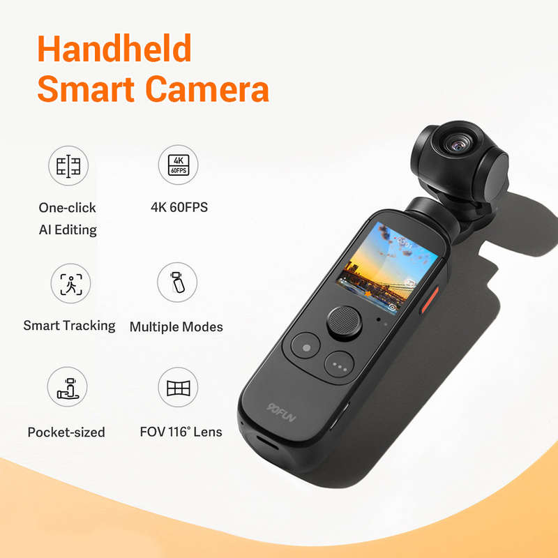 90FUN Capture 1 Vlogging Camera Handheld 3-Axis Stabilized Gimbal Vlog Camera One-click Editing AI S