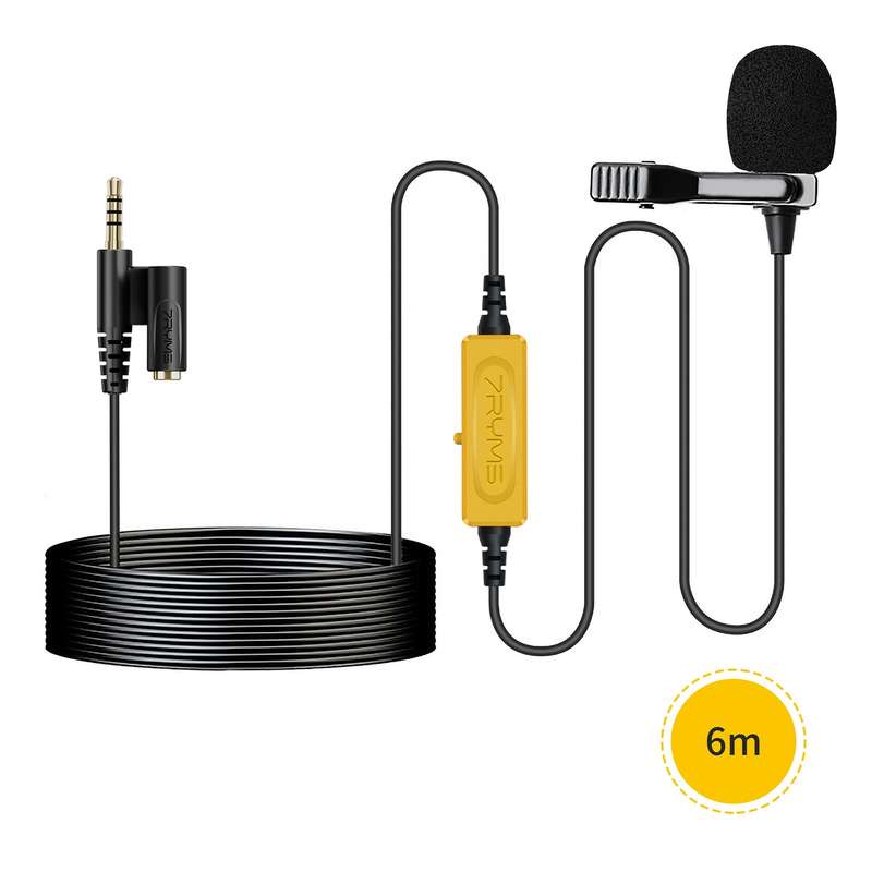 7RYMS S.LAV 01 Multi-functional Lavalier Microphone Omnidirectional Clip-on Lapel Mic 3.5mm TRRS Plu