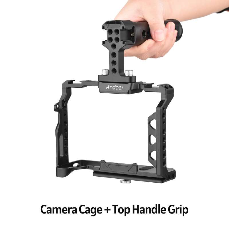 Andoer Aluminum Alloy Camera Cage Kit with Top Handle Grip Replacement for Sony A7 IV