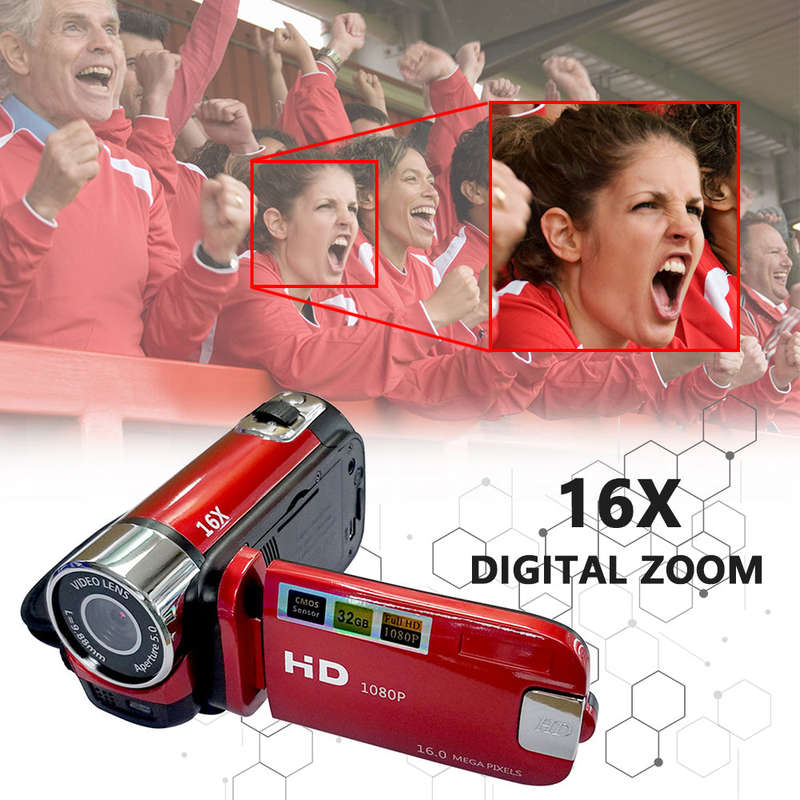 Portable 1080P High Definition Digital Video Camera DV Camcorder 16MP 2.7 Inch LCD Screen 16X Digita