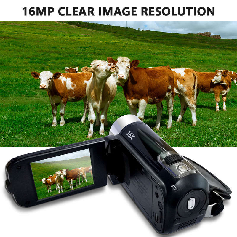Portable 1080P High Definition Digital Video Camera DV Camcorder 16MP 2.7 Inch LCD Screen 16X Digita