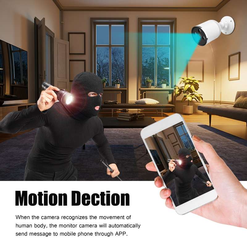 1080P Smart WiFi Camera Wireless Monitor Camera 2MP 130 Viewing Angle Supports Night Vision Motion