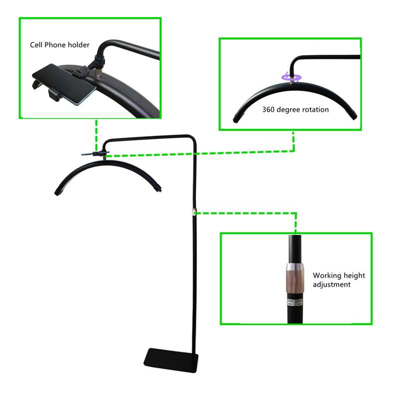 45W Half-moon Shaped Floor Fill Light LED Video Light 3000K-6000K Adjustable Brightness with Max. 18