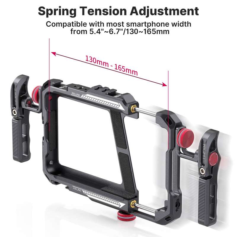 Ulanzi Lino Metal Phone Cage Smartphone Video Rig Aluminum Alloy Dual Handles with 1/4 Inch Screw Ho