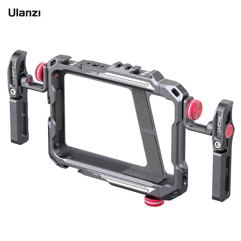 Ulanzi Lino Metal Phone Cage Smartphone Video Rig Aluminum Alloy Dual Handles with 1/4 Inch Screw Ho