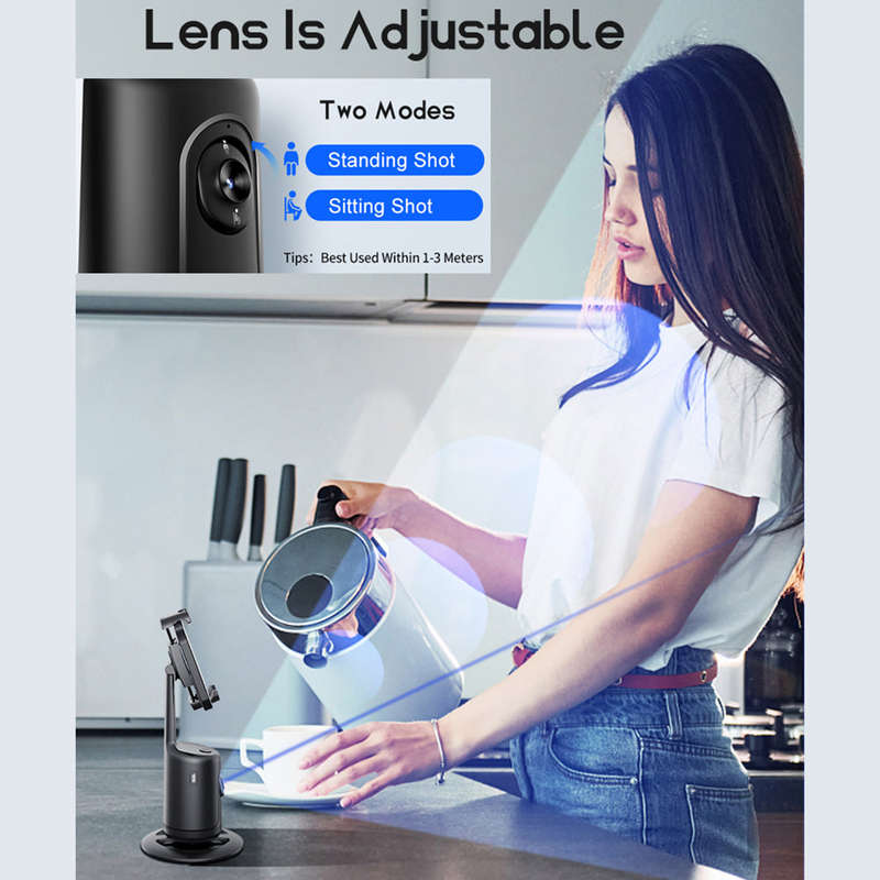 Smart 360 Auto Face Tracking Gimbal Desktop Selfie Stabilizer Robot Cameraman with Adjustable Lens