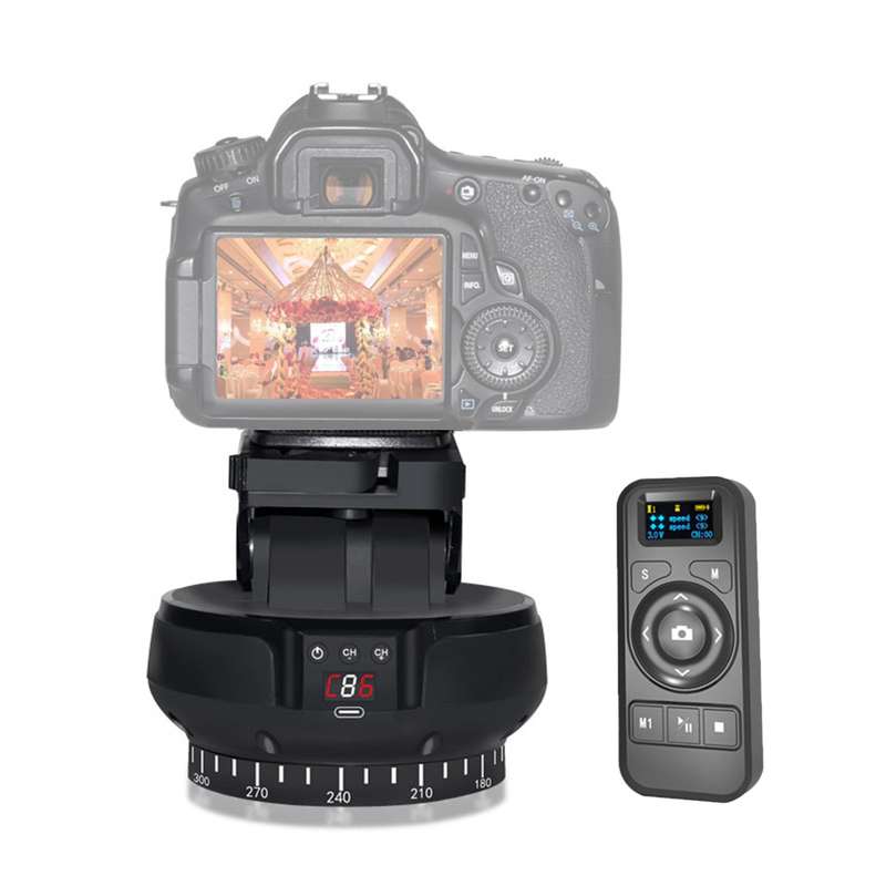 Andoer YT1200 Motorized Pan Tilt Head 2-axis Panoramic Head 360 Rotation Panoramic Tripod Head 100M