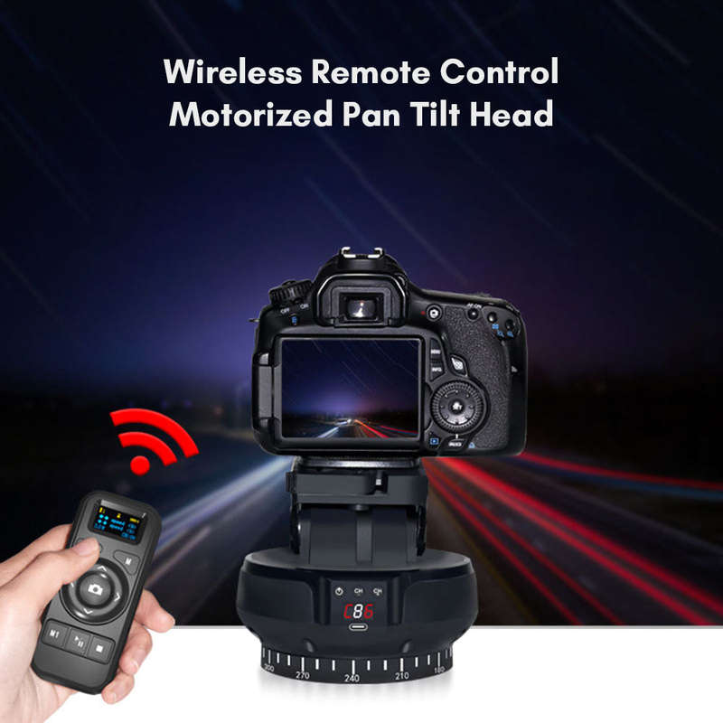 Andoer YT1200 Motorized Pan Tilt Head 2-axis Panoramic Head 360 Rotation Panoramic Tripod Head 100M