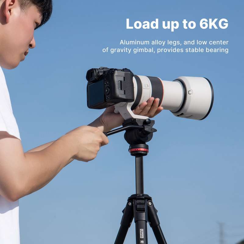 Ulanzi 160cm/62.99in Portable Camera Tripod Stand Aluminum Alloy Phone Tripod 6kg Load Capacity Phot