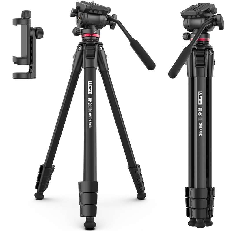 Ulanzi 160cm/62.99in Portable Camera Tripod Stand Aluminum Alloy Phone Tripod 6kg Load Capacity Phot