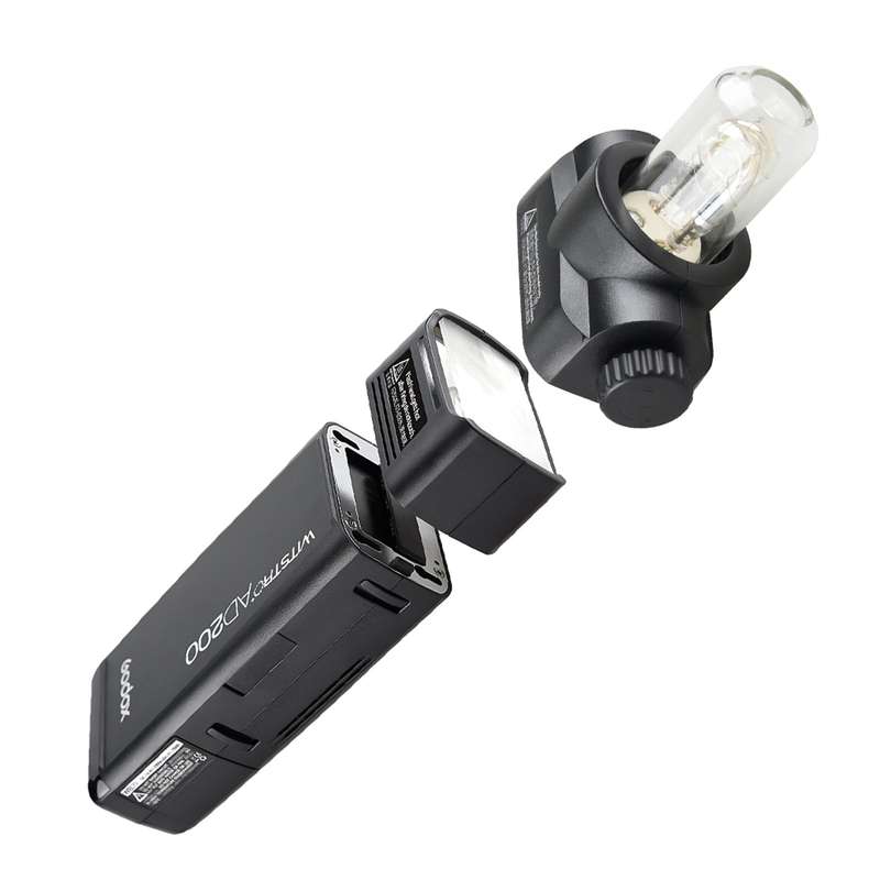 Godox AD200 Pocket Flash Portable Mini TTL Speedlite with 2 Light Heads GN52 GN60 1/8000s HSS Built-