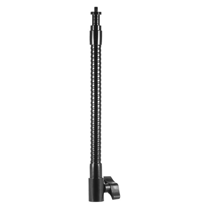 26.5cm/10.4inch Flexible Metal Extension Tube with 1/4" Screw Connector for Extending Various LED Li