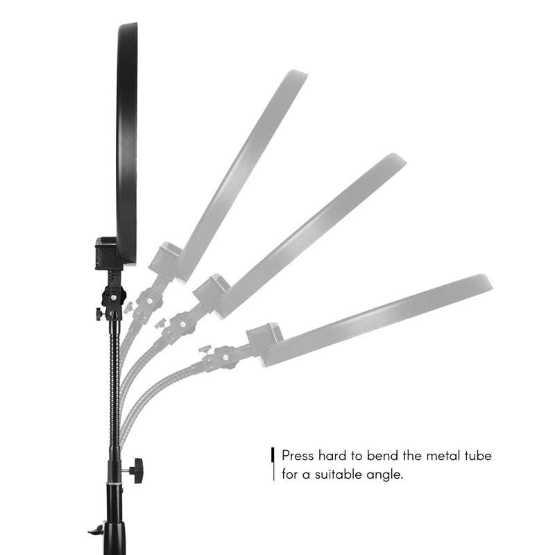 26.5cm/10.4inch Flexible Metal Extension Tube with 1/4" Screw Connector for Extending Various LED Li