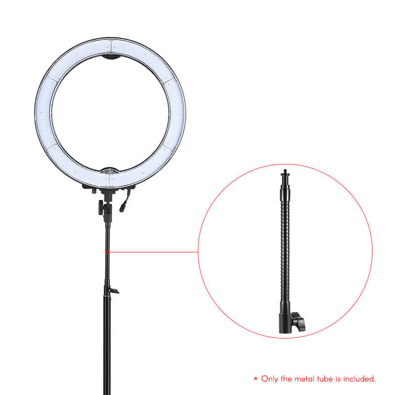 26.5cm/10.4inch Flexible Metal Extension Tube with 1/4" Screw Connector for Extending Various LED Li